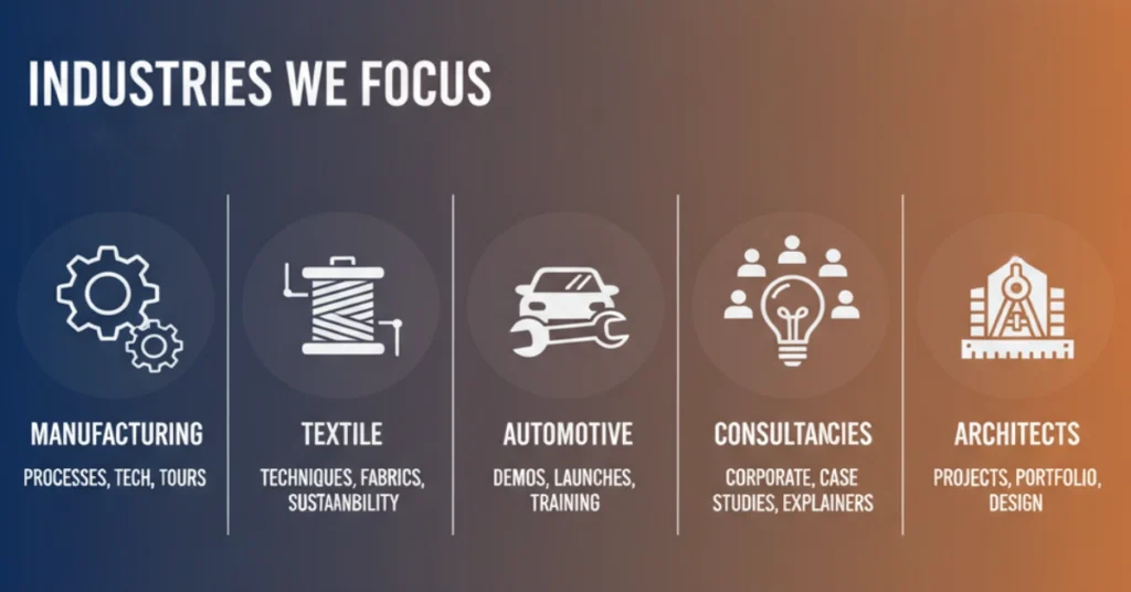 Industries We Focus for video production