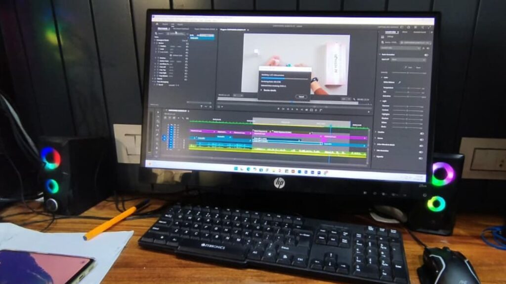 video editing software interface used for professional post-production and color grading